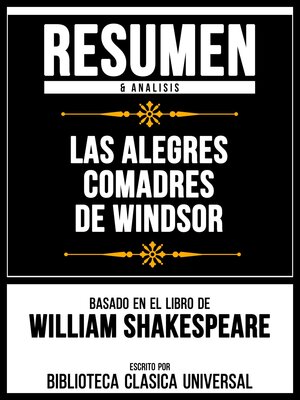 cover image of Resumen & Analisis--Las Alegres Comadres De Windsor--Basado En El Libro De William Shakespeare